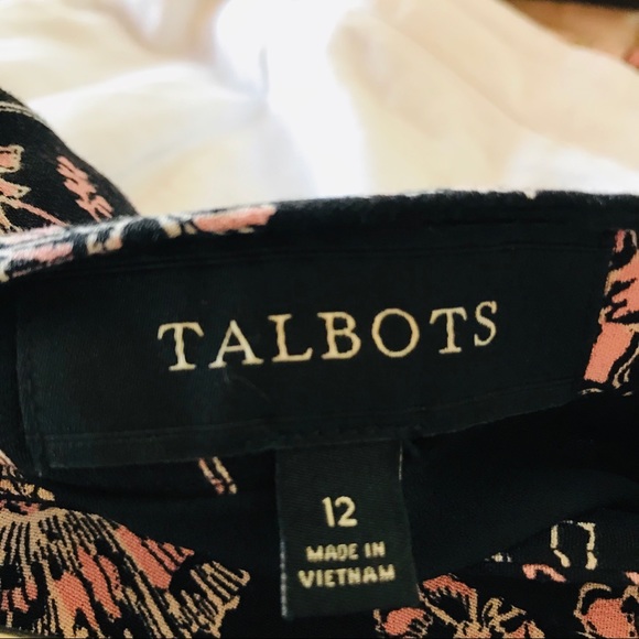 TALBOTS BLACK & PINK FLORAL A-LINE MIDI SKIRT - Picture 6 of 6